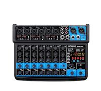 Mezclador de audio para DJ Mini mezclador de línea de 8 canales, 5 V CC, reproductor de MP3, Bluetooth, USB, 48 V, 24 DSP, efectos, grabación USB(BMG-08F-B)