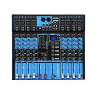 Mezclador de audio para DJ Procesador digital profesional, prerreverberador, efector, consola de mezclas Bluetooth de 8/12 canales, mezclador antigritos con micrófono(8 Channels)