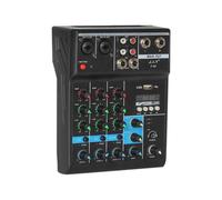 Mezclador de Audio PortáTil Mezclador Profesional de 4 Canales Consola DJ con Efecto ReverberacióN para Karaoke USB Live Stage KTV