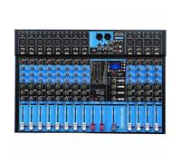 Mezclador de audio, Procesador digital profesional, prerreverberador, efector, consola de mezclas Bluetooth 8/12 canales, mezclador antigritos con micrófono Para estudio de karaoke(12 Channels)