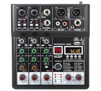 Mezclador de Audio Profesional 4 Canales Mesa de Mezclas para Escenarios y Eventos, 99 DSP Efecto Dj Mixer Audio con Usb Bluetooth MP3 Mesa Sonido