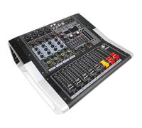 Mezclador de Audio Profesional 4 Canales Mesa Mezclas Amplificada 2 * 300w para Escenarios y Eventos, 99 DSP Efecto Dj Mixer Audio con Usb Bluetooth MP3 Mesa Sonido con Amplificador