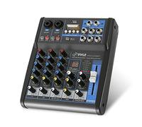 Mezclador de audio profesional con placa de sonido, interfaz de sistema de consola de 4 canales, digital, USB, Bluetooth, MP3, entrada de computadora, 48 V, Phantom Power, estéreo, DJ, Studio