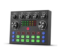 Mezclador de audio profesional con tarjeta de sonido USB, cambiador de voz para teléfono móvil, mezclador de transmisión en vivo con múltiples efectos y entradas, ideal para DJ y grabación