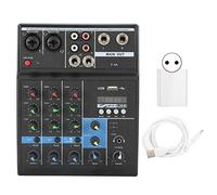 Mezclador de audio profesional, consola de mezcla de placa de sonido, mezclador de interfaz USB de 4 canales, mini mezclador de controlador de sonido DJ para grabación,