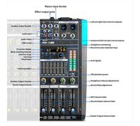Mezclador de audio profesional - Consola de mezcla de sonido PA8 canales