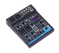 Mezclador de audio profesional de 4 canales con Bluetooth digital USB, entrada de alimentación fantasma de 48 V, mezclador estéreo de DJ para grabación de DJ escenario y aplicación de música