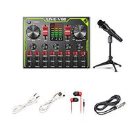 Mezclador de audio profesional, grabación de música, cambio de voz para juegos, tarjeta de sonido en vivo en tiempo real, tablero mezclador de múltiples efectos con modo de coro de luz LED