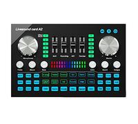 Mezclador de audio profesional, tarjeta de sonido en vivo A2, tarjeta de sonido Bluetooth portátil, audio profesional de volumen ajustable para grabación de música, karaoke y canto