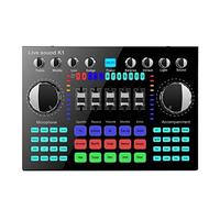 Mezclador de audio profesional, tarjeta de sonido en vivo K1 portátil, Bluetooth, volumen ajustable, audio para grabación de música, karaoke y canto