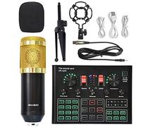 mezclador de audio, PUNDISO Equipo de equipo Tarjeta de sonido Transmisión en vivo Conjunto completo de V8 Live Broadcast Set BM800 Micrófono Fácil de usar y controlar, compatible con PC (Color : 12