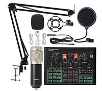mezclador de audio, PUNDISO Equipo de equipo Tarjeta de sonido Transmisión en vivo Conjunto completo de V8 Live Broadcast Set BM800 Micrófono Fácil de usar y controlar, compatible con PC (Color : 3)