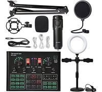 mezclador de audio, PUNDISO Equipo de equipo Tarjeta de sonido Transmisión en vivo Conjunto completo de V8 Live Broadcast Set BM800 Micrófono Fácil de usar y controlar, compatible con PC (Color : 8)