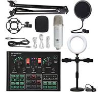 mezclador de audio, PUNDISO Equipo de equipo Tarjeta de sonido Transmisión en vivo Conjunto completo de V8 Live Broadcast Set BM800 Micrófono Fácil de usar y controlar, compatible con PC (Color : 10