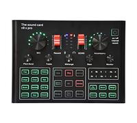 Mezclador de audio, PUNDISO Equipo de equipo Tarjeta sonido Transmisión en vivo Conjunto completo V8 Live Broadcast Set BM800 Micrófono(17)
