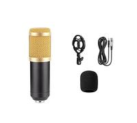 Mezclador de audio, Soporte de micrófono condensador 3. 5 mm Audio USB V8 Tarjeta sonido shell Metal Computadora teléfonos móviles en vivo K Song Recording(Yellow Gold Shock M)
