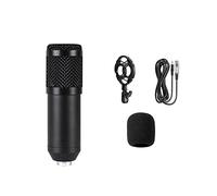 Mezclador de audio, Soporte de micrófono condensador 3. 5 mm Audio USB V8 Tarjeta sonido shell Metal Computadora teléfonos móviles en vivo K Song Recording(Black Shock Mount)