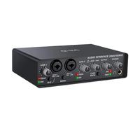 Mezclador de audio, Tarjeta de sonido for ordenador con interfaz USB profesional universal Q24 con monitor for grabación en de guitarra eléctrica