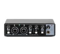 Mezclador de audio, Tarjeta de sonido profesional portátil MD22 con interfaz USB de 24 bits/192 KHZ y alimentación fantasma de 48 V for equipos de guitarra(Silver)