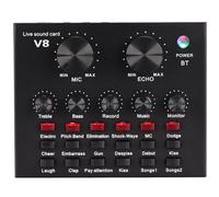 Mezclador de audio, Tarjeta de sonido V8 con cambio voz, transmisión en, canto, karaoke, auriculares, grabación externa for móvil, casa, KTV, ordenador,PC, Estudio de grabación y juegos