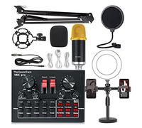 Mezclador de audio, USB 5.0 Tarjeta de sonido audio Microfono auricular externo Música juego adaptación transmisión en vivo for for ordenador personal Computadora(BM900V8 LARGE)
