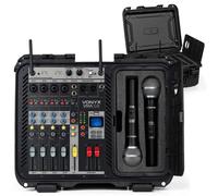 Mezclador de audio Vonyx VMA106 con amplificador 1200W y 2 micrófonos inalámbricos UHF