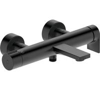 Mezclador de bañera Duravit Tulum, a la vista, con válvula desviadora, TU5230000, TU5230000046, Color: negro mate