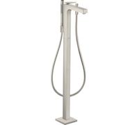 Mezclador de bañera hansgrohe AXOR Citterio, corte diamante, de pie, incl. accesorios, proyección 200mm, 39471800, Color: Óptica de acero inoxidable