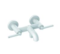 Mezclador de bañera y ducha KLUDI NOVA FONTE PURISTIC, de pared, con asas de mariposa, 205405315, Color: Blanco mate