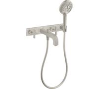 Mezclador de baño de 3 agujeros hansgrohe AXOR Citterio con asas en cruz, 39441800, Color: Óptica de acero inoxidable