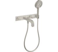 Mezclador de baño de 3 agujeros hansgrohe AXOR Citterio con manijas de palanca, 39442800, Color: Óptica de acero inoxidable