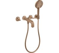 Mezclador de baño de 3 agujeros hansgrohe AXOR Citterio con manijas de palanca, 39448310, Color: Oro rojo cepillado