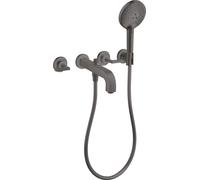 Mezclador de baño de 3 agujeros hansgrohe AXOR Citterio con manijas de palanca, 39448340, Color: Cromo negro cepillado