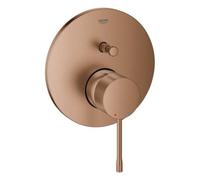 Mezclador de baño Grohe Essence con una mano con accesorios premontados, roseta redonda, desviador automático baño/ducha, 24058DL1, Color: cálido atardecer cepillado