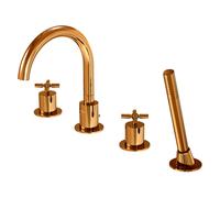 Mezclador de baño Steinberg serie 250, 4 agujeros, giratorio, montaje en el borde de la bañera, proyección de 192 mm, 2502400RG, Color: Oro rosa