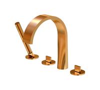 Mezclador de baño Steinberg serie 280, montaje en el borde de la bañera, 4 agujeros, proyección de 221 mm, 2802400RG, Color: Oro rosa