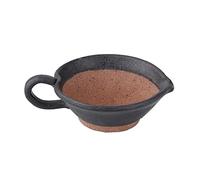Mezclador de cocina Juego de mortero y maja cerámica Suribachi Surikogi con pico mango Mortero hechos a mano 4,7 pulgadas Molinillo de especias(Negro)