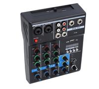 Mezclador de DJ Compacto para Transmisión Inalámbrica de Música de Estudio Crystal Clear, Mezclador de Sonido Versátil de Grado Profesional de 4 Canales con Alimentación Fantasma