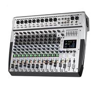 Mezclador de DJ, Consola mezcladora de sonido digital profesional DSP de 8/12/16 canales, 99 canales, amplificador de, Power Soundcraft con Bluetooth y USB(12 channel)