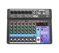 Mezclador de DJ, Mesa De Mezclas De Sonido For DJ De 8 Canales, Mezclador De Audio Con Efecto 24 DSP, PC, Grabación De Reproducción USB, Consola Mezcladora De Controlador De 48V A8, Decks de DJ