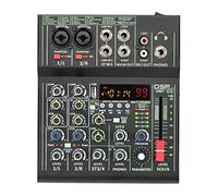 Mezclador de DJ, Mezclador de 4 canales Individual + 48V Phantom Power 99 DSP Effects USB Computadora Play Record Mixing Console