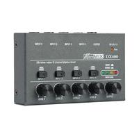 Mezclador de DJ, Mezclador de línea de 4/6/8 canales de ruido ultrabajo DX400/600/800 mejorado Mini mezclador de sonido Fuente de alimentación DC5V Mezclador de fácil operación(DX400)