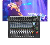 Mezclador de DJ para grabación por computadora, mezclador de audio de estudio de 12 canales, ajuste profesional del ecualizador de tres bandas, reproducción USB,A