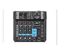 Mezclador de DJ pequeño amplificador de potencia de 4 canales, mezclador, Bluetooth, USB, máquina de equilibrio de alta potencia con tarjeta USB/SD, interfaz USB, reproducción de música USB, consola