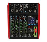 Mezclador de DJ, Perilla Separada 6 Canales 100-240V Plug and Play Tablero Mezclador de Sonido Multifunción para Grabación para Transmisión en Vivo (Enchufe de la UE)