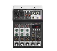 Mezclador de DJ portátil Consola mezcladora de 4 canales Mezclador de audio Mini familia KTV 48v USB/BT Grabación de efectos para grabación de banda en casa Escenario de rendimiento