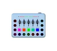 Mezclador de DJ, Tarjeta de sonido en F11 Mezclador de 5 canales Mezclador de tarjeta de sonido for transmisión Kit de grabación de estudio profesional Accesorios for podcasts Piezas(Bianco)