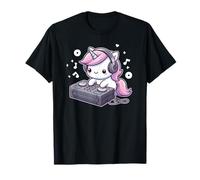 Mezclador de DJ Unicorn Disco Jockey Kawaii Music Cute Camiseta