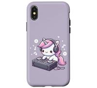 Mezclador de DJ Unicorn Disco Jockey Kawaii Music Cute Carcasa para iPhone X/XS
