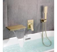 Mezclador de ducha de baño de cascada gris con cabezal de ducha montado en la pared y juego de manifiesto elegante grifo de baño para baños modernos Flujo ajustable LWX